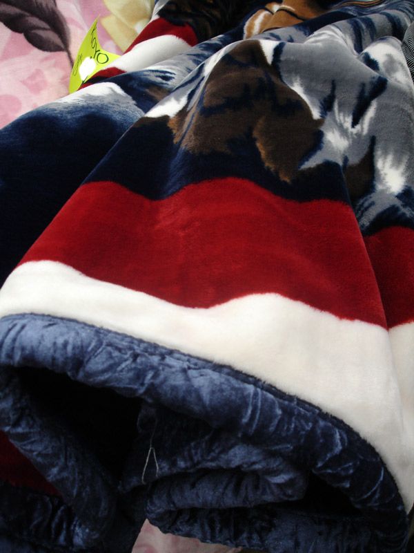   US Flag Navy Back Side Double Sided Blanket Queen Size Koyo Brand New