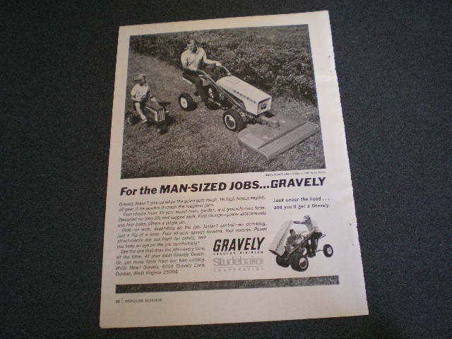 1966 Studebaker Gravely Tractor Ad Man Sized Jobs  