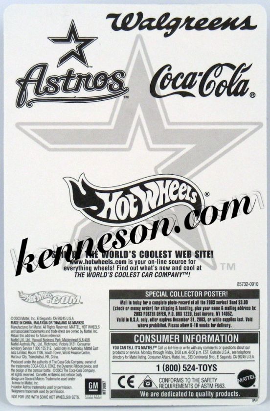 65 Corvette 2003 Astros Coca Cola  Hot Wheels  