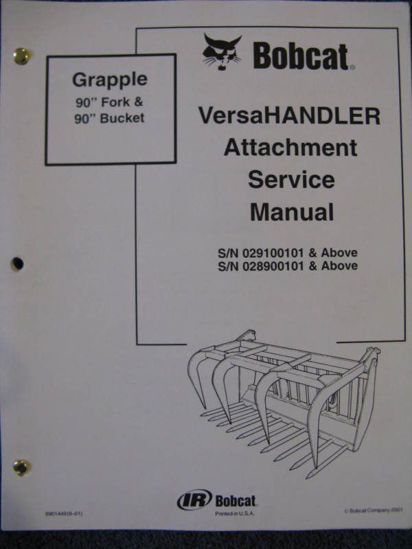 Bobcat 90 Inch Grapple Fork & Bucket Service Manual  