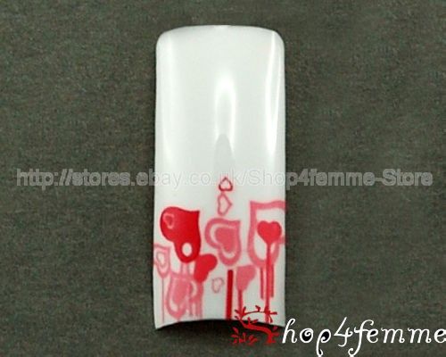 50pcs Air Brushed Designer French Nail Tips in 10 sizes   482