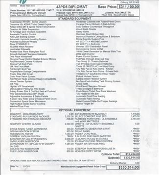 2011 Monaco Diplomat 43PD5 43.5ft Diesel Class A Motorhome, 5 Slide 