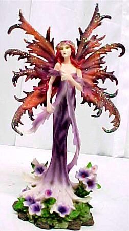 Violet` Purple Flower Fairy Statue Faerie Woodland Fae Color PURPLE 