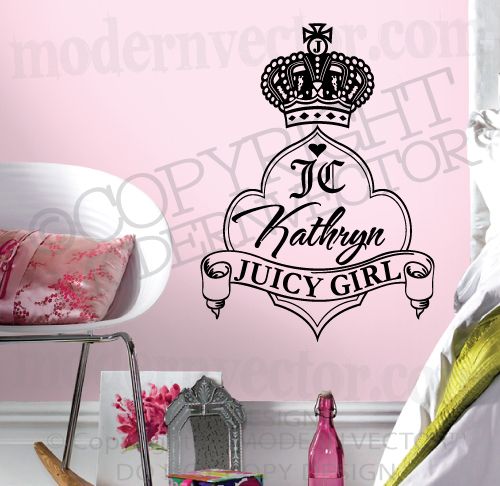 JUICY COUTURE Vinyl Wall Decal Lettering Sticker PERSONALIZED WITH 