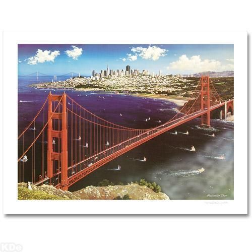 Alexander Chen GOLDEN GATE San Francisco HS Lithograph LED# COA 