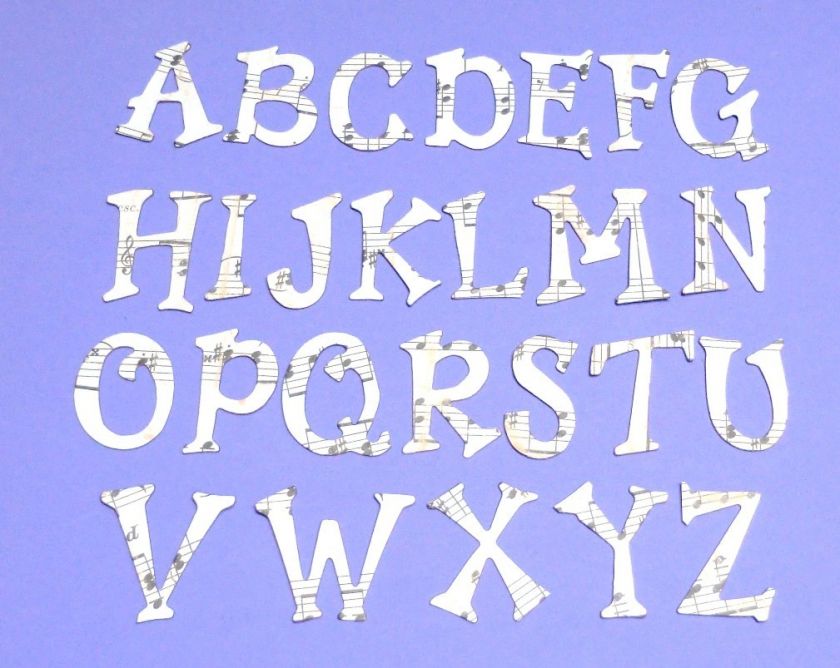 Sizzix Fun Serif Alphabet Die Cuts Set 67 pc Music Note Self Adhesive 