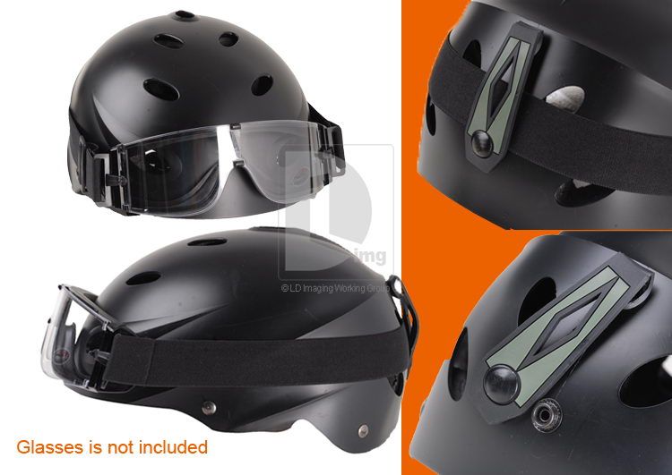Sport 11 holes adjustable Black Tactical Helmet SWAT Force Recon Hurt 