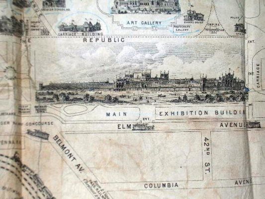 Original 1876 Map, Philadelphia Centennial Worlds Fair  