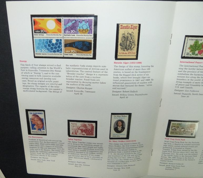 CKSTAMPS 1982 US POSTAL SERVICE MINT SET OF COMMEMORATIVE STAMPS 