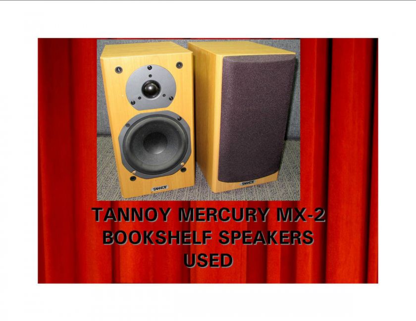 TANNOY MERCURY MX 2 BOOKSHELF SPEAKERS LIGHT CHERRY FINISH USED PAIR 