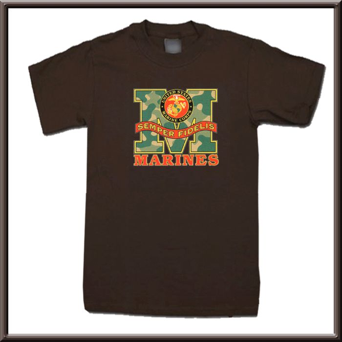 Marines Camouflage Military Semper Fi T Shirt S,M,L,XL,2X,3X,4X,5X 