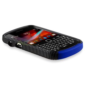   Blue Hard Case+Privacy SP+Cable+Charger For BlackBerry Bold 9900 9930