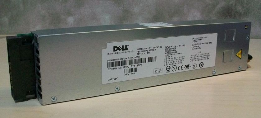 Dell PowerEdge 1950 670W Redundant Power Supply RPS HY104 HY105 P424D 