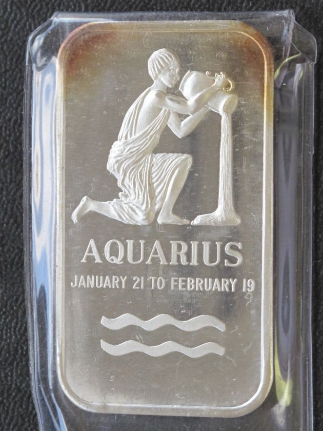 AQUARIUS ZODIAC SILVER ART BAR MADISON MINT A8706  