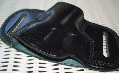 BLACK LEATHER RIGHT HAND BELT SLIDE QUICK DRAW HOLSTER for RUGER LC9 