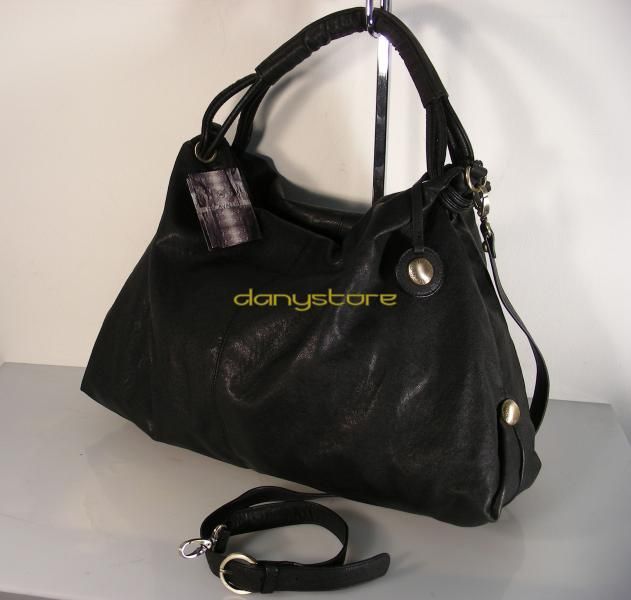 CAVALLI 9033 borsa a spalla bolso +tracolla bag morbida nappa nero 