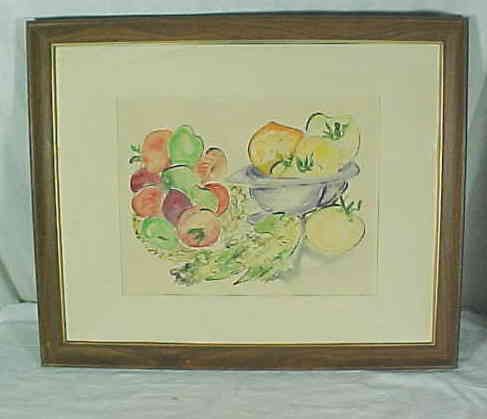 DOROTHY STRAUSER LISTED STILL LIFE FRUIT VEGETABLES WC  