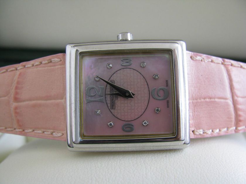 atm water resistant sapphire crystal 8 diamonds indexes pink pearl 