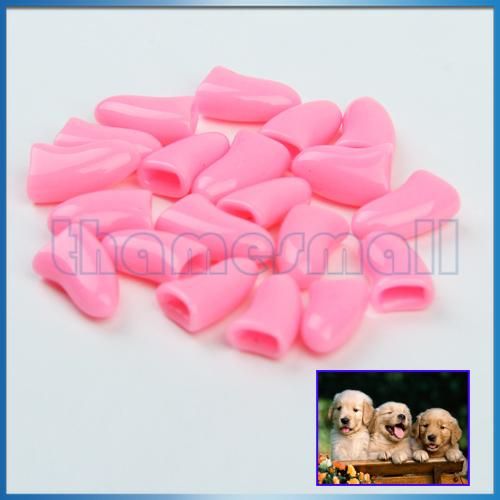 20Pcs Nail Caps Grooming for Pet Dog Cat Paw Claws S/M  