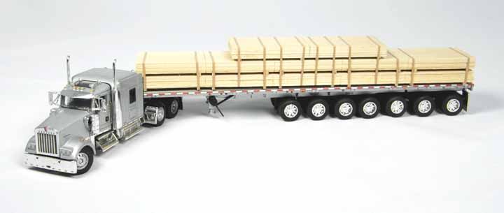 JG DCP Kenworth Flatbed Tractor Trailer w/ Custom Lumber Load 164 