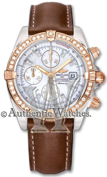 NEW BREITLING CHRONOMAT EVOLUTION MENS ROSE GOLD & DIAMOND WATCH 