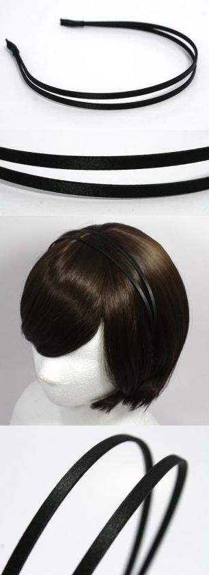 CELEB DOUBLE HAIRBAND HEADBAND GOSSIP GIRL BLACK HB1049  