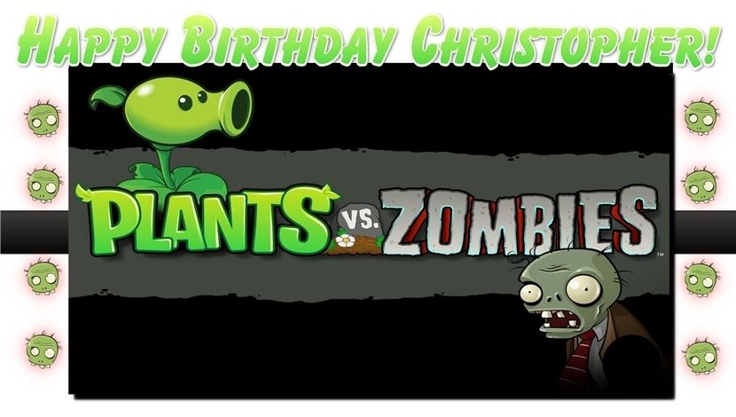 Custom Plants vs. Zombies  Personalized  Birthday Party Banner  