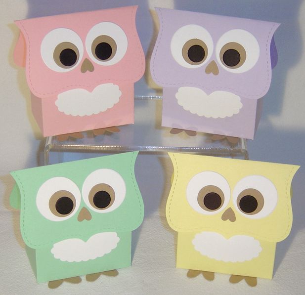 10 Owl Party Favor Boxes Paper Box Halloween *Kit*  