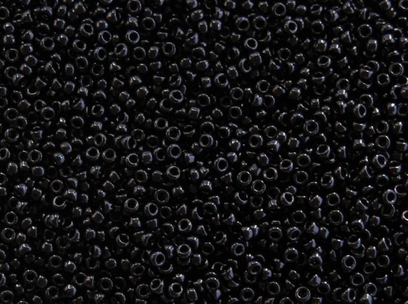 15/0 Japanese Toho Seed Beads Jet Black Opaque #49  