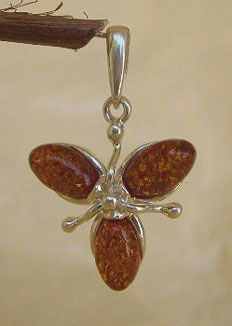 BALTIC HONEY, BUTTERSCOTCH or GREEN AMBER & STERLING SILVER PENDANT 