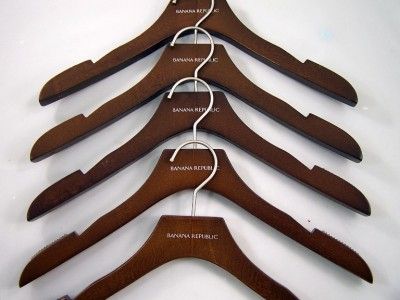 LOT 5 Solid Wood Banana Republic Suit Coat Jacket Hangers High Quality 