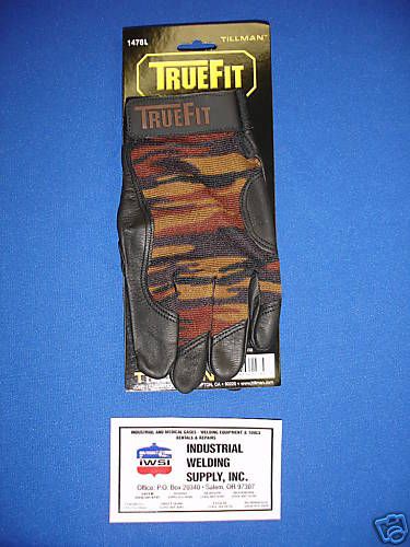 TILLMAN 1478L TRUEFIT CAMO GLOVES LARGE Cowhide  