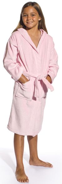 Terry Velour Hooded Kids Bathrobe  