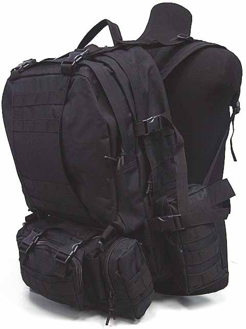 SWAT US Airsoft Tactical Molle Assault Backpack Bag BK  