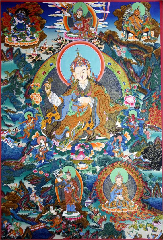 321. Padmasambhva Thangka Painting Nepal 38 H  