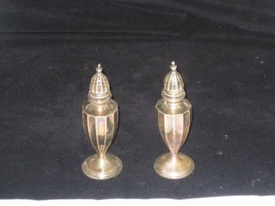 Antique Sterling Silver Salt and Pepper Shakers Marked Sterling on the 