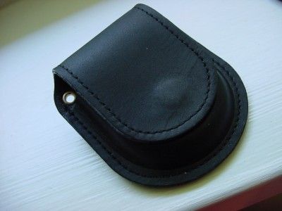 Black Gen. Leather Pocket Watch Case / Holder Belt Loop  