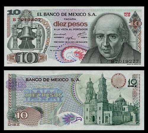   MEXICO 1973 1CB   Miguel HIDALGO   Church BELL   Pick 63   UNC  