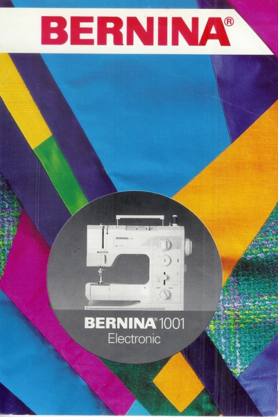 Bernina 1001 Sewing Machine Manual in PDF format on CD  