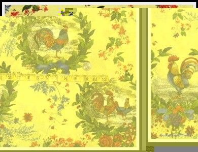 ROOSTER CHICKEN FLORAL FRENCH COUNTRY FABRIC ~SOLD BY THE YARD  