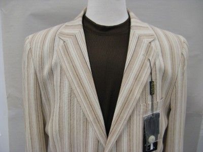 New Mens Linen Blazer SportsCoat 2 Button Stripes $299  