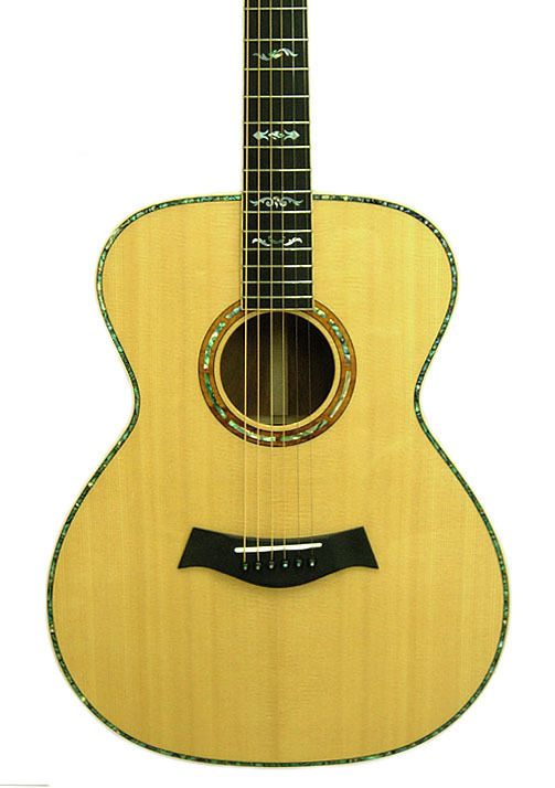 Lueez handmade solid OM sitka Guitar with Inlaid AG154  