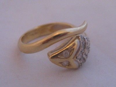 VINTAGE 18ct GOLD & PASTE SNAKE RING SIZE L FREE P&P  