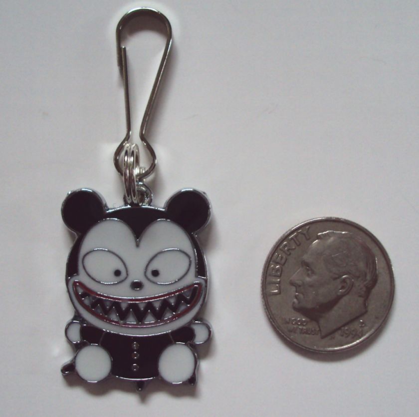 New Scary Teddy Nightmare Christmas Charm Zipper Pull  