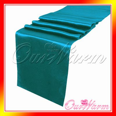 Teal Blue Satin Table Runner Wedding Decor 25 Colors  