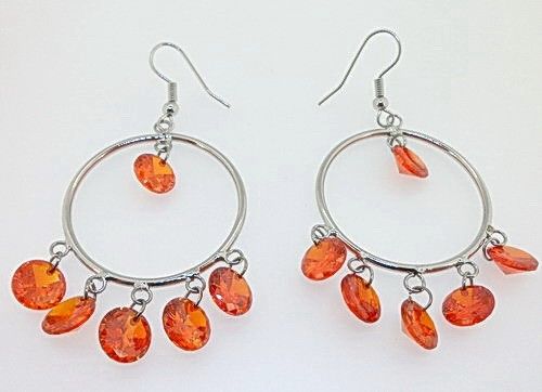 FASHION LADY QUALITY FULL FIRE CZ COCKTAIL EARRINGS EG1  