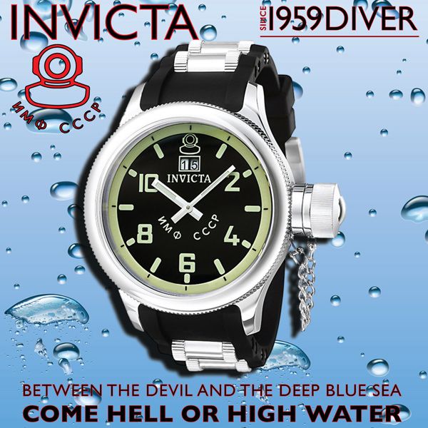 Invicta Mens Watch Russian Diver Collection Black Dial 4342