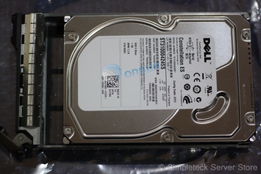 U738K DELL 1TB 6GB/s SAS 7.2 RPM 3.5 HOTSWAP HARD DRIVE T610 T710 R710 