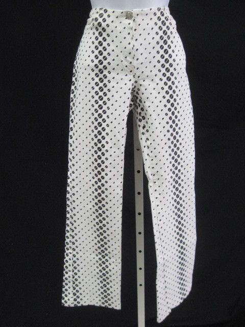 SHARANGO White Black Polka Dot Pants Slacks Size Medium  