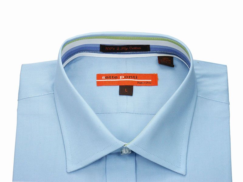 Mens Brand New Solid Blue Dress Shirt 100% Cotton  